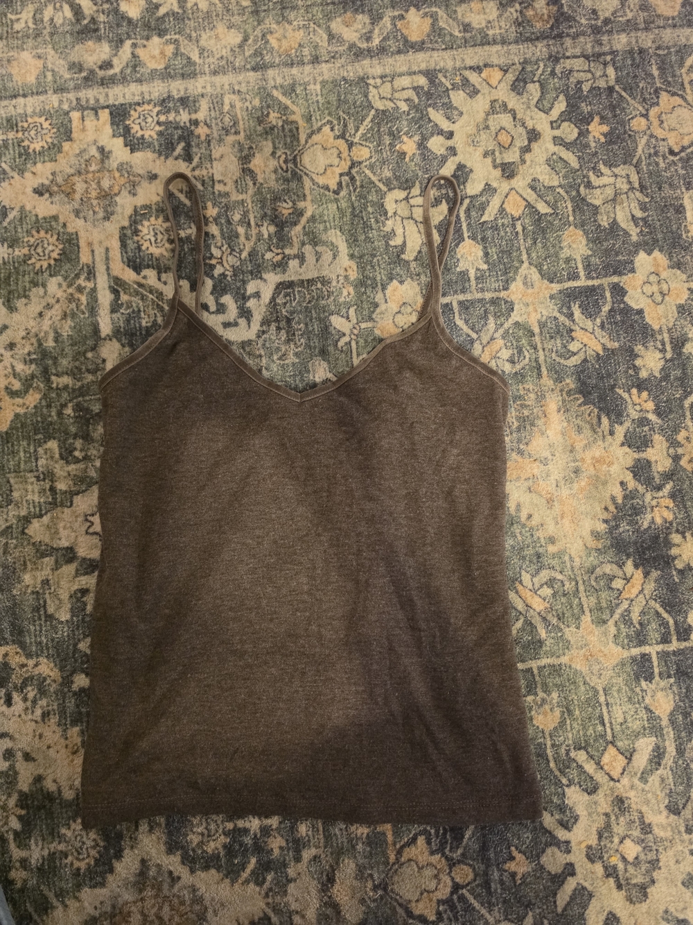 American Eagle Outfitters Dark Charcoal Gray V-Neck Spaghetti Strap Tank